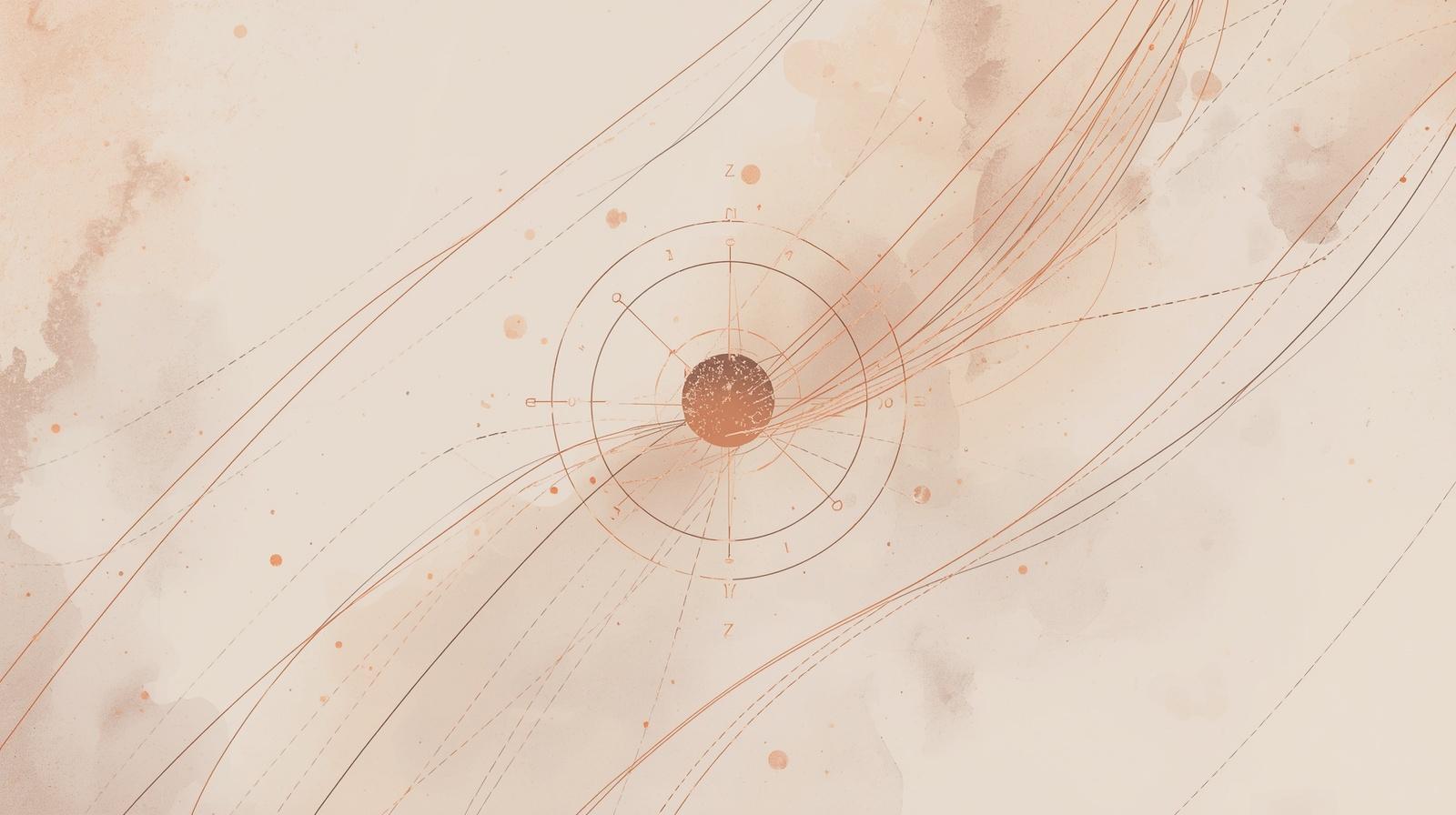 Whimsical image of energy and a planet with a pink background