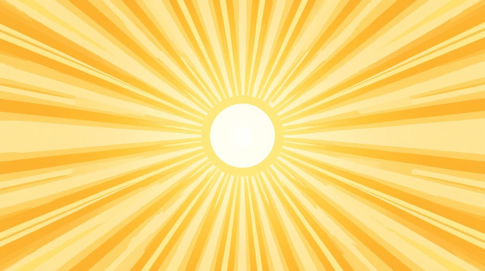 Sun with long rays extending all around